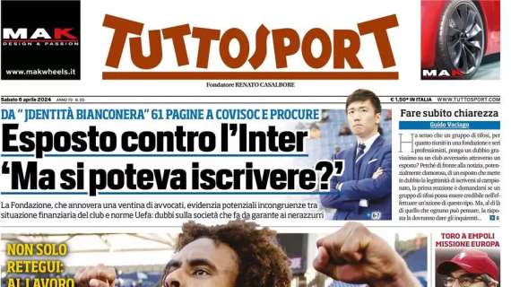 Inter attaccata: "Ma si poteva iscrivere?". Tuttosport apre con l'accusa di Jdentità bianconera
