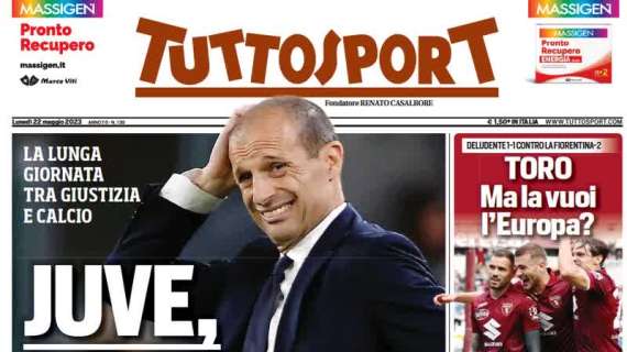 La prima pagina di Tuttosport: "Napoli, ansia Spalletti. Inter, ansia Champions"