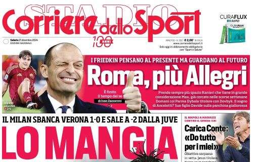 Inter, palla al Toro: contro il Como una sola missione. La prima pagina del CorSport 