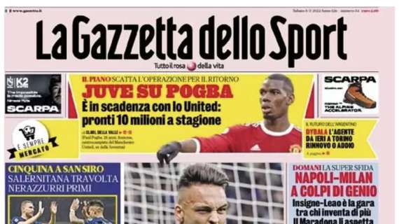 La prima pagina de La Gazzetta dello Sport: "Laudoro, l'Inter riparte"