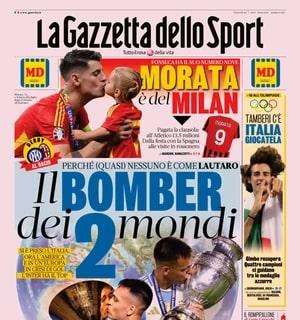 Lautaro bomber dei 2 mondi, (quasi) nessuno come lui: La prima pagina della Gazzetta dello Sport