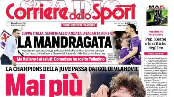 "Inter, se sfuma Buongiorno chance per Beukema": la prima pagina del Corriere dello Sport