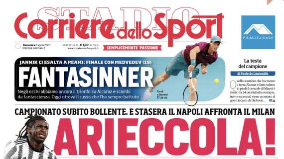 L'apertura del Corriere dello Sport: "L'Inter sprofonda: 10 ko. Fiorentina da urlo"