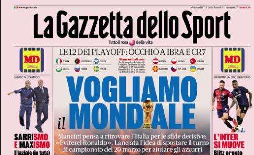 La prima pagina de La Gazzetta dello Sport: "L'Inter si muove, blitz per Nandez"