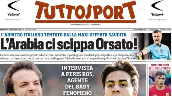 Decolla il mercato, Tuttosport in apertura: "Buchanan vede Inter, Zielinski quasi"