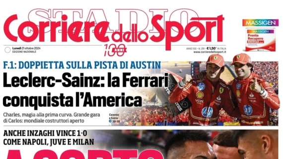 "Simone sorpassa Thiago: -2 da Conte" la prima pagina de Il Corriere dello Sport