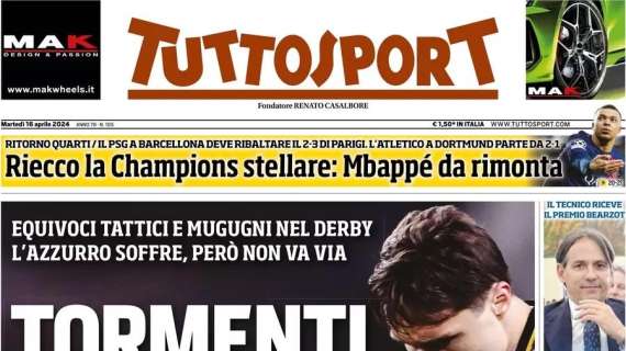 Inzaghi: "Inter, resto e vinco. Zero rimpianti europei". La prima pagina di Tuttosport