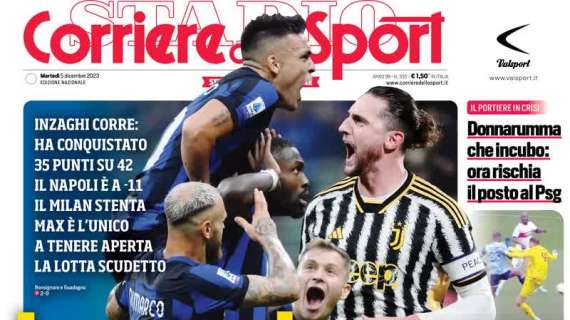 La prima pagina del Corriere dello Sport: "Allegri è l'unico a tenere aperta la lotta Scudetto" 