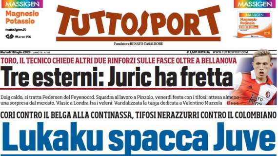 Tuttosport in prima pagina: "Cuadrado spacca Inter, sfida aperta per Morata"