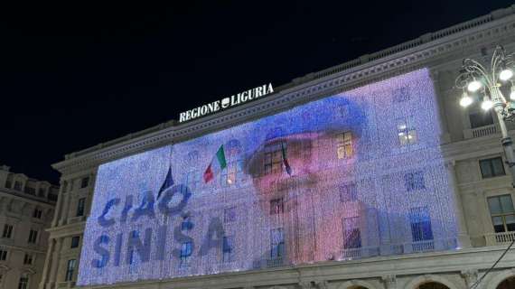 Il maxischermo della Regione Liguria si illumina per Mihajlovic