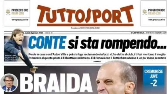 L'apertura di Tuttosport: "Conte si sta rompendo, chiede nuovi rinforzi"