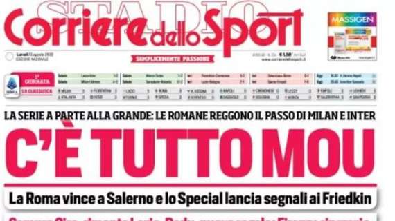 L'apertura del Corriere dello Sport - "Mai troppo tardi, è la zona Inzaghi"