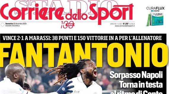 "Inter, fino al derby percorso agevolato": la prima pagina de Il Corriere dello Sport