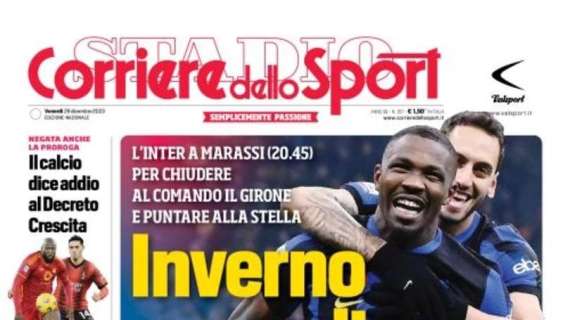 L'apertura del Corriere dello Sport è su Genoa-Inter: "Inverno e Paradiso"