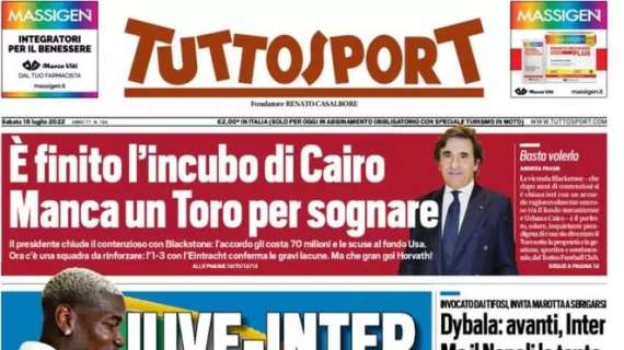 L'apertura di Tuttosport: "Juve-Inter, spallate d'estate"