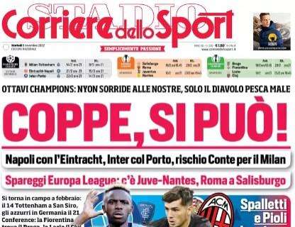 L'apertura del Corriere dello Sport sulla Champions: "Coppe, si può!"