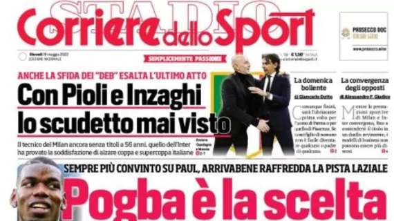 La prima pagina del Corriere dello Sport: "Con Pioli e Inzaghi lo scudetto mai visto"