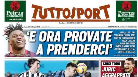 Tuttosport in prima pagina: "E ora provate a prenderci" 