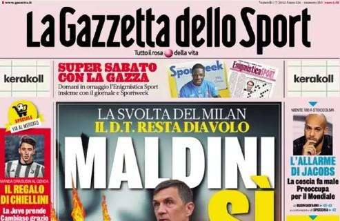 L'apertura della Gazzetta: "Maldini sì, ma che fatica. Inter, Asllani nel motore"