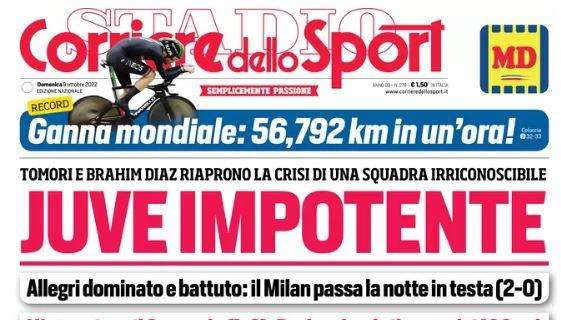 L'apertura del Corriere dello Sport: "Juve impotente". Dzeko sfonda il muro dei 100 gol