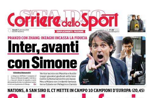 La prima pagina del Corriere dello Sport: "Inter, avanti con Simone"