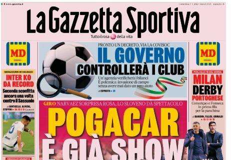 "Inter, ko da record": la prima pagina della Gazzetta dello Sport