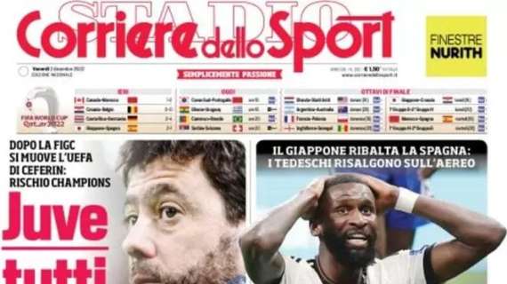 L'apertura del Corriere dello Sport: "Lukaku fa piangere il Belgio"