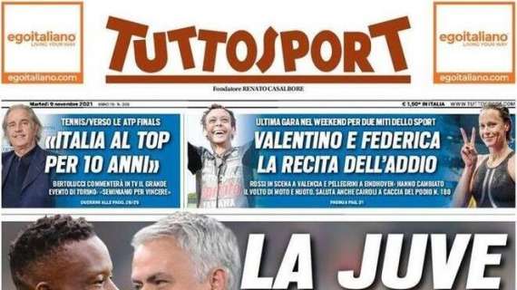 La prima pagina di Tuttosport: "La Juve sfida Mou"