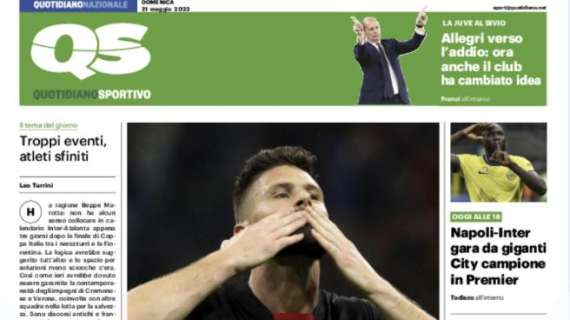 L'apertura del QS - Quotidiano Sportivo: "Napoli-Inter, gara da giganti"