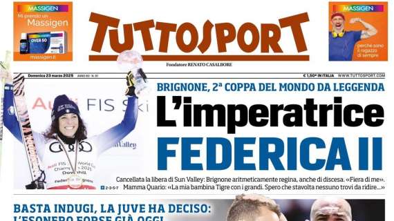 Ciao Motta, subito Tudor. La prima pagina di Tuttosport