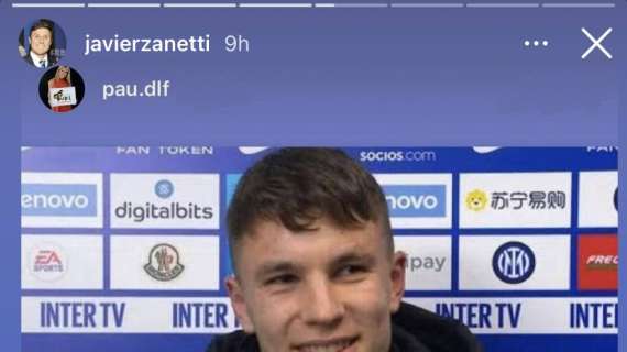 Zanetti applaude l'esordiente Zanotti su Instagram: "Vai Mattia!"