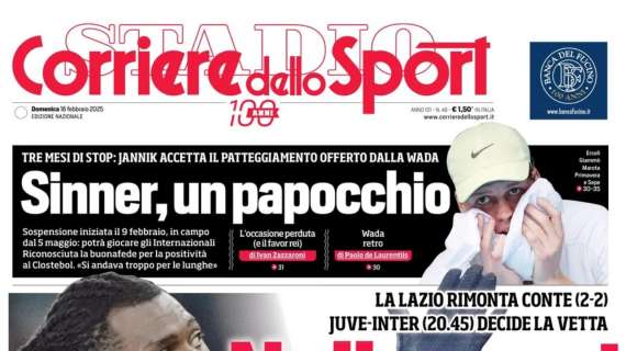 L'arbitro scudetto è il derby d'Italia. La prima pagina del Corriere dello Sport