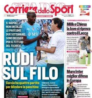 Il Corriere dello Sport in prima pagina: "Inter sigillata, la difesa è la migliore in Europa"