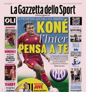 "Koné, l'Inter pensa a te": la prima pagina de La Gazzetta dello Sport