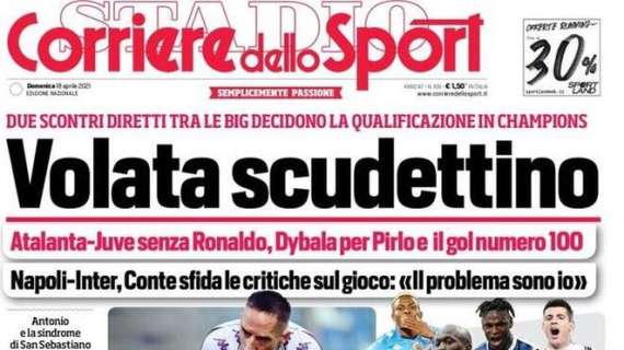 Oggi Atalanta-Juve, stasera Napoli-Inter. CorSport: "Volata scudettino"