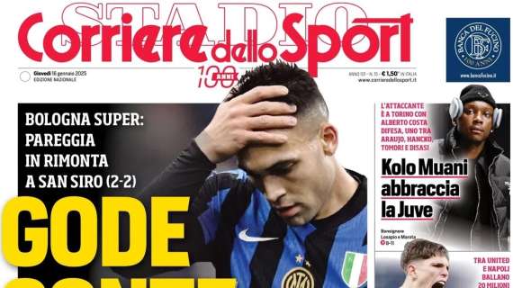 "Gode Conte, l'Inter sbatte. Napoli primo a +3": la prima pagina del Corriere dello Sport