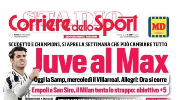 Il Corriere dello Sport in apertura: "Dzeko l'highlander di Simone"