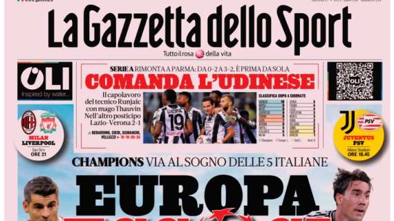 "A casa Pep l'Inter della stella, la super notte": le prime pagine dei quotidiani sportivi