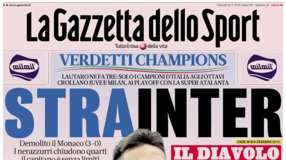 StraInter, solo l'Inter nel G8: le prime pagine dei quotidiani sportivi dopo la Champions