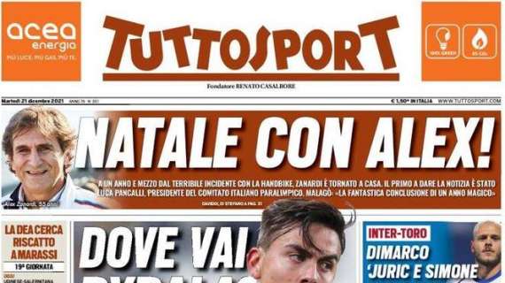 La prima pagina di Tuttosport: "Dimarco: Juric e Simone maestri"