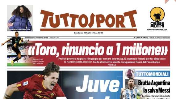 Tuttosport apre col mercato: "Juve-Zaniolo, non è finita" 