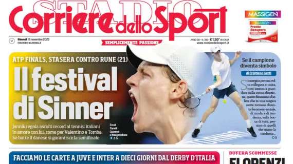L'apertura del Corriere dello Sport: "SuperSimo, Inzaghi è davanti a Max Allegri"