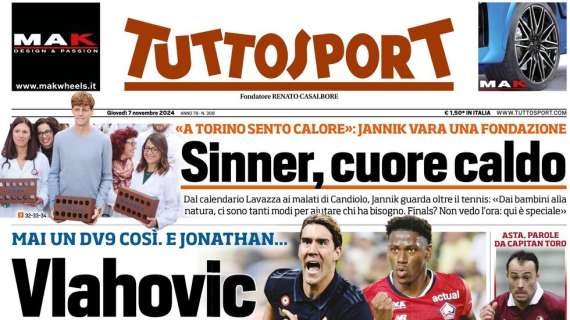 Inter di rigore, Calha porta Inzaghi nel gruppo delle seconde. Tuttosport in prima pagina