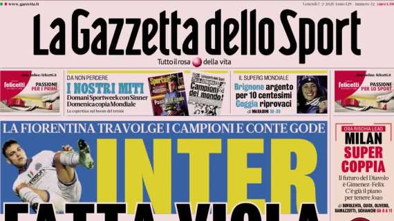 "Inter che crollo, Inzaghi dominato dalla Fiorentina": l'apertura di Gazzetta dello Sport