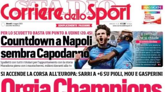 L'apertura del Corriere dello Sport: "Orgia Champions, l'Inter ne fa sei a Verona"