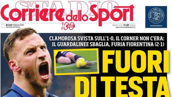"C'è un problema di linea": l'apertura del Corriere dello Sport su Inter-Fiorentina
