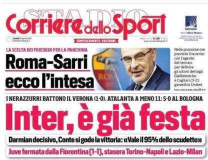 L'apertura del Corriere dello Sport: "Inter, è già festa"