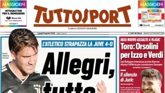 Tuttosport in prima pagina: "Ahi Inter! Lukaku ti sbilancia"