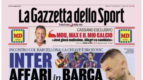 La prima pagina de La Gazzetta dello Sport: "Inter, affari in Barça"