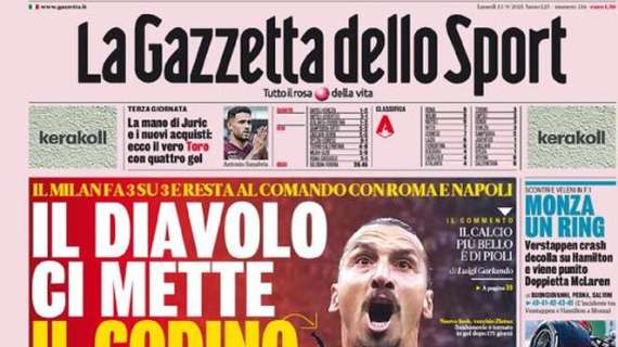 La Gazzetta dello Sport in apertura: "Ora serve l'Inter Real"